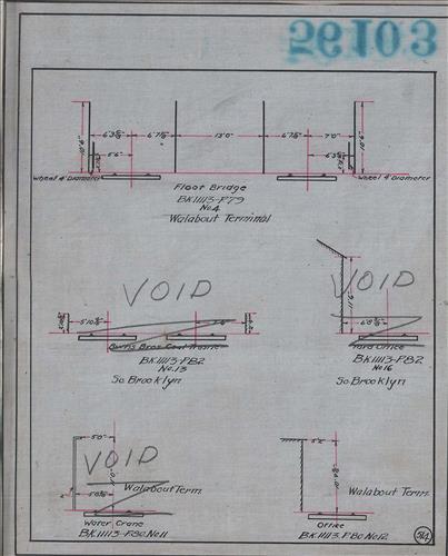 56103.LB--clearance sketches--Structures less than 8 feet from center line of track or less than 22 feet above top of rail [Group 15]
