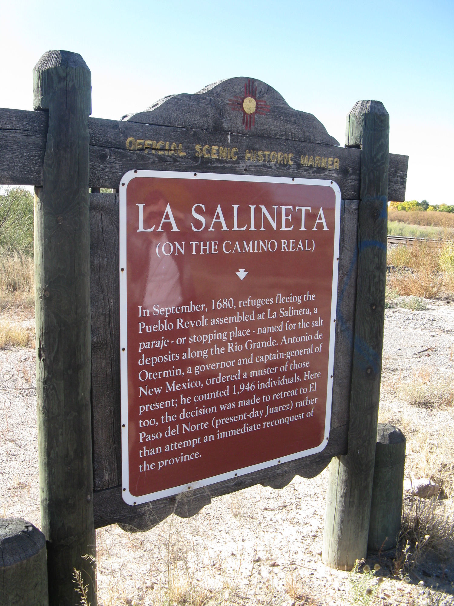 Official scenic historical marker of La Salineta in Dona Ana, NM