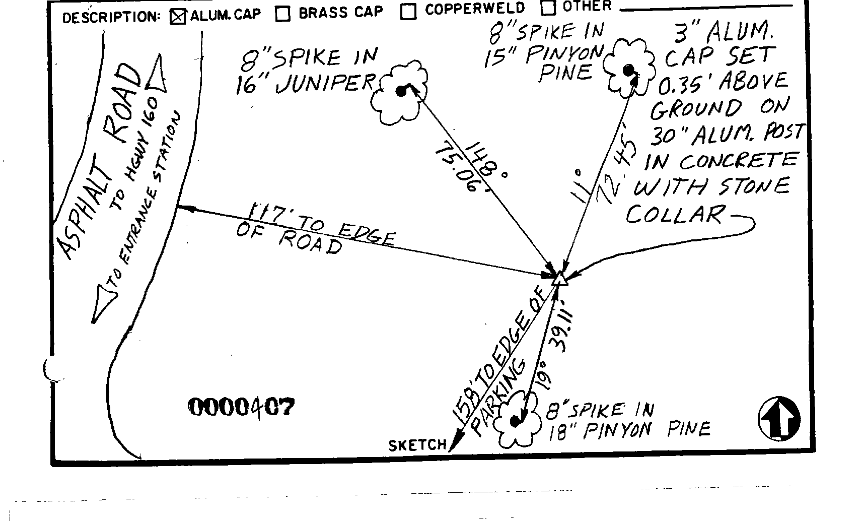 00000407 Survey Monumentation Sketch