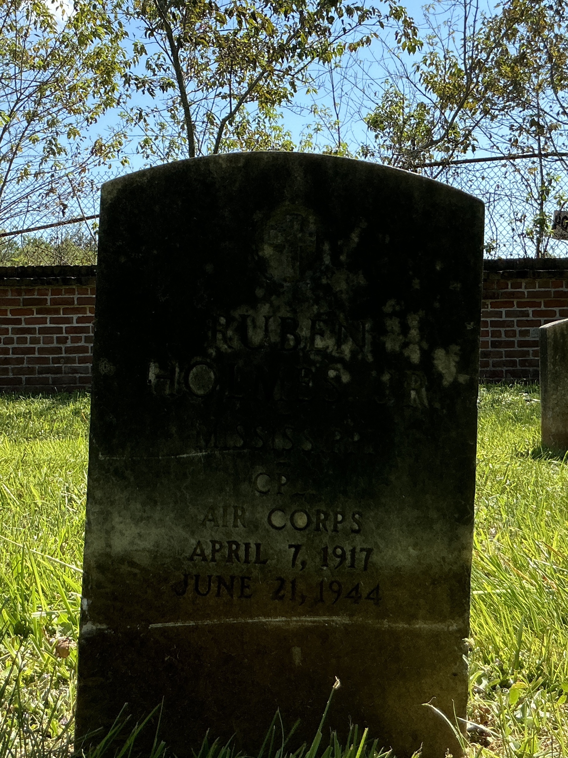 Front of upright marble headstone with flat face.
