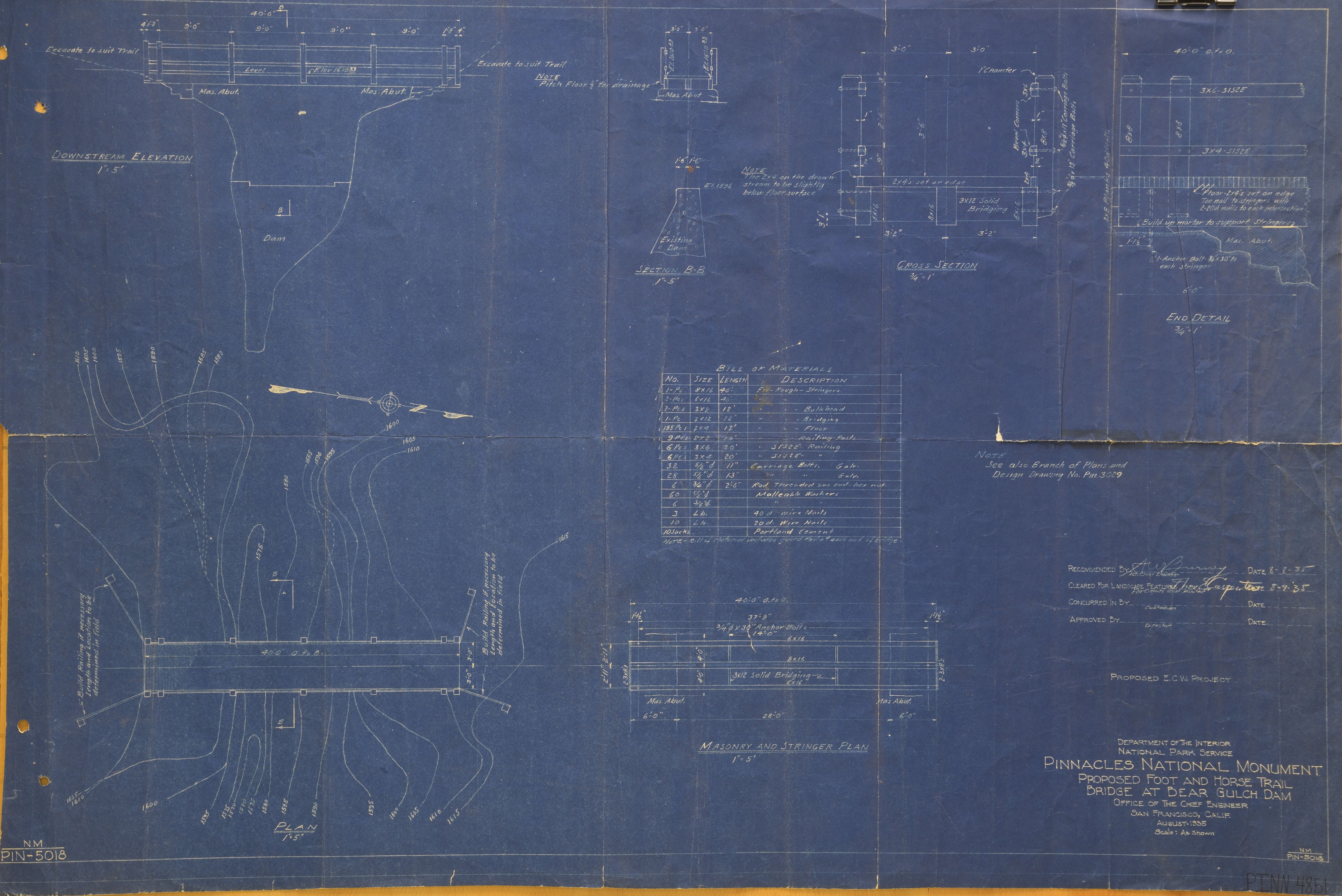 Bear Gulch Dam Blueprint 1935 (Sheet 2 of 2)