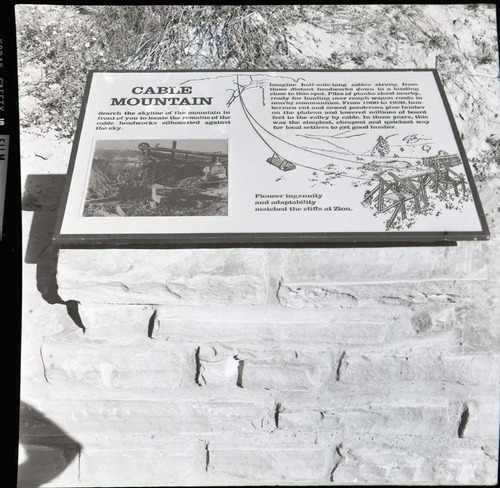 BW Photos of trailside exhibits.