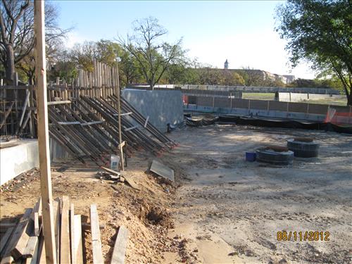 Construction of 17th street levee at National Mall and Memorial Parks during construction 2011 and 2012.