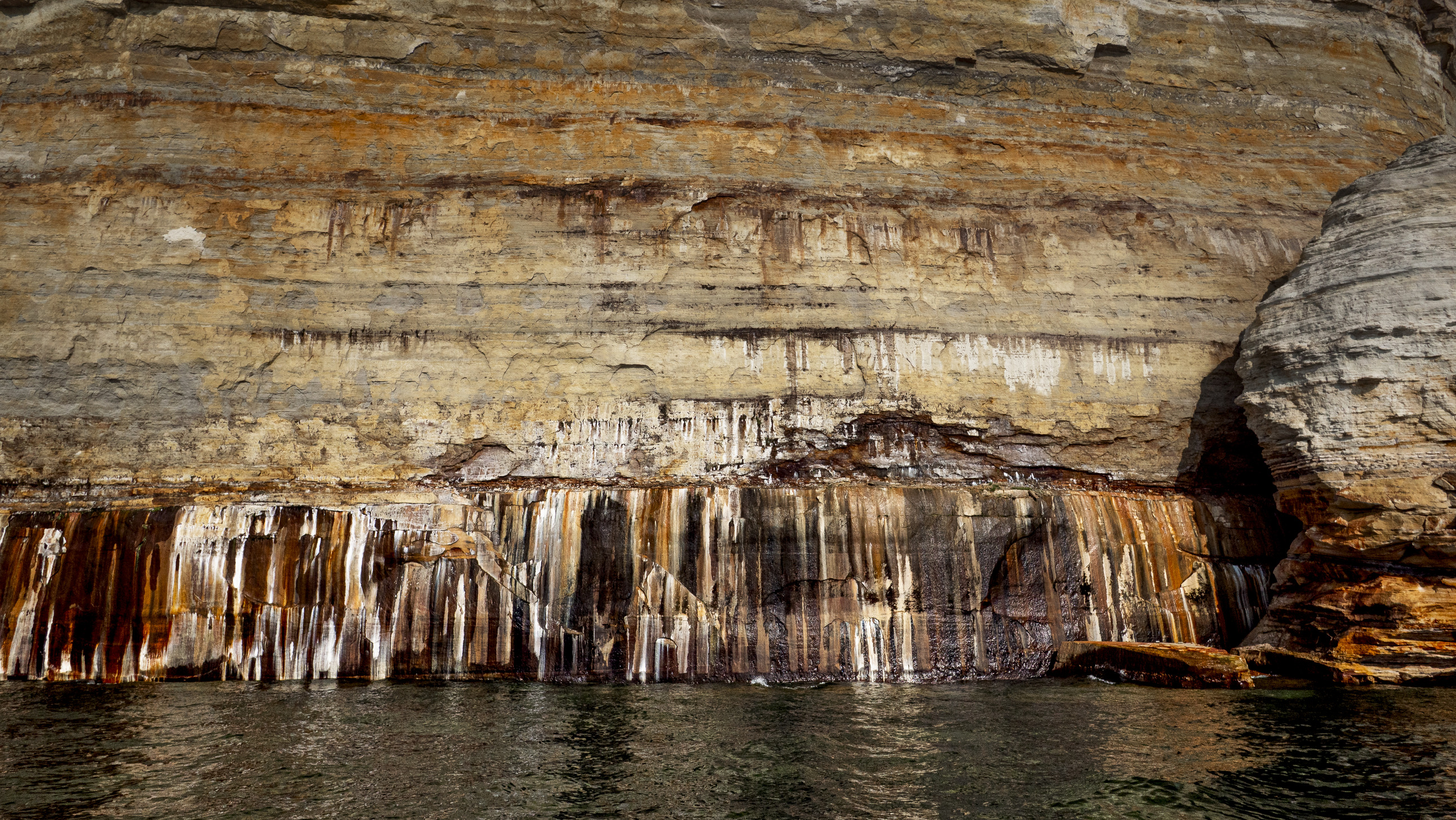 Mineral-stained cliffs