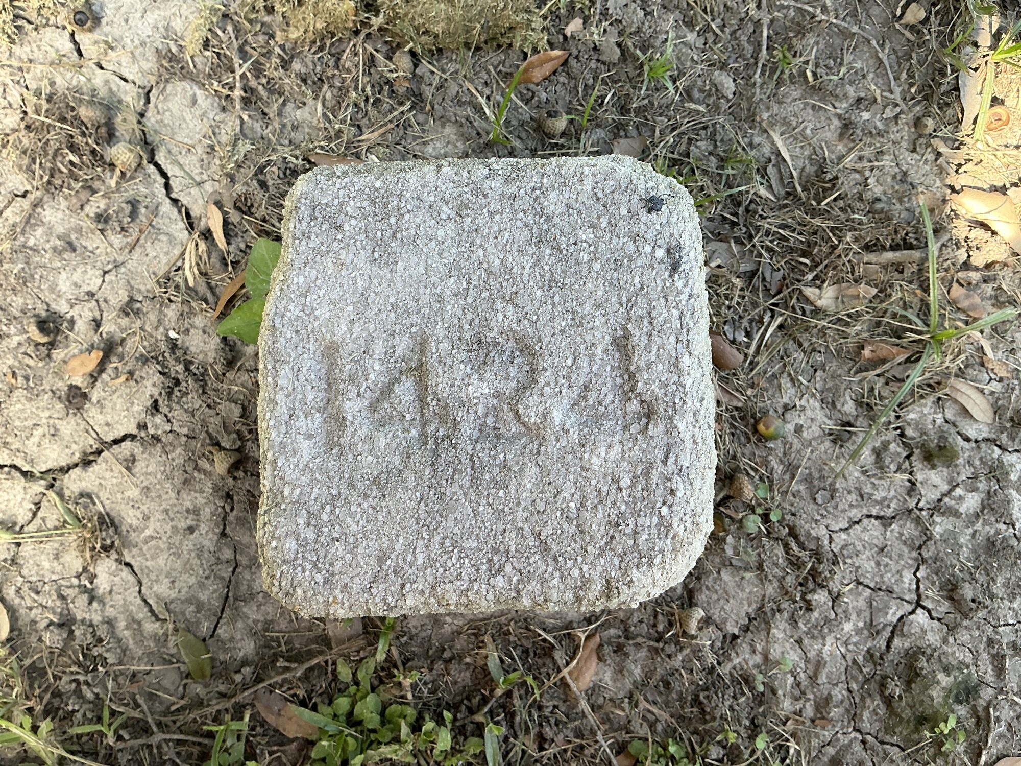 Top of flat marble marker