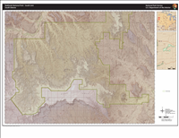 Badlands National Park - South Unit Shaded Relief/Topographic Map. This map displays the South Unit of Badlands National Park overlaid on a shaded relief and topographic background.