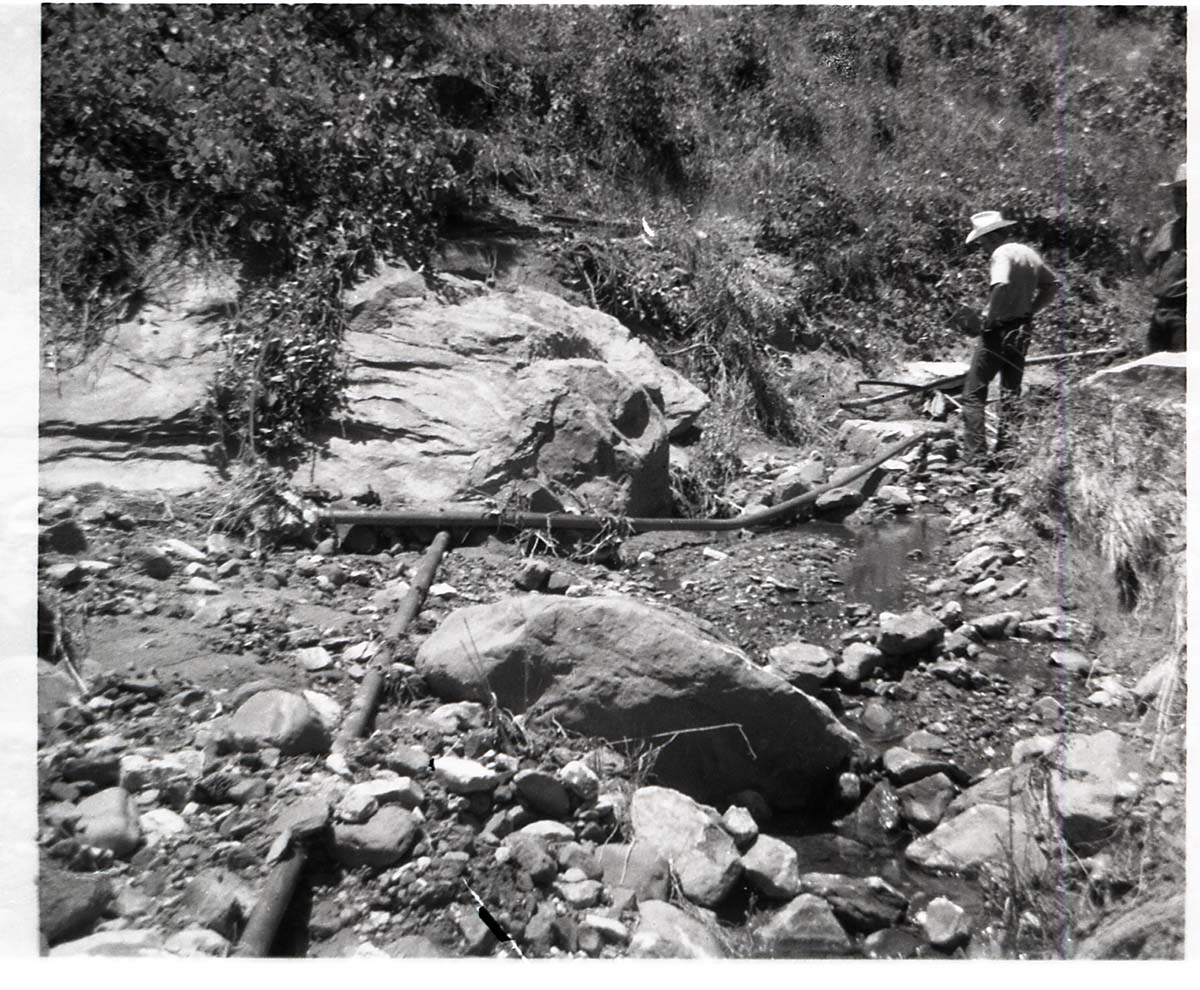 BW photo of a rock slide at the gateway to the narrows.