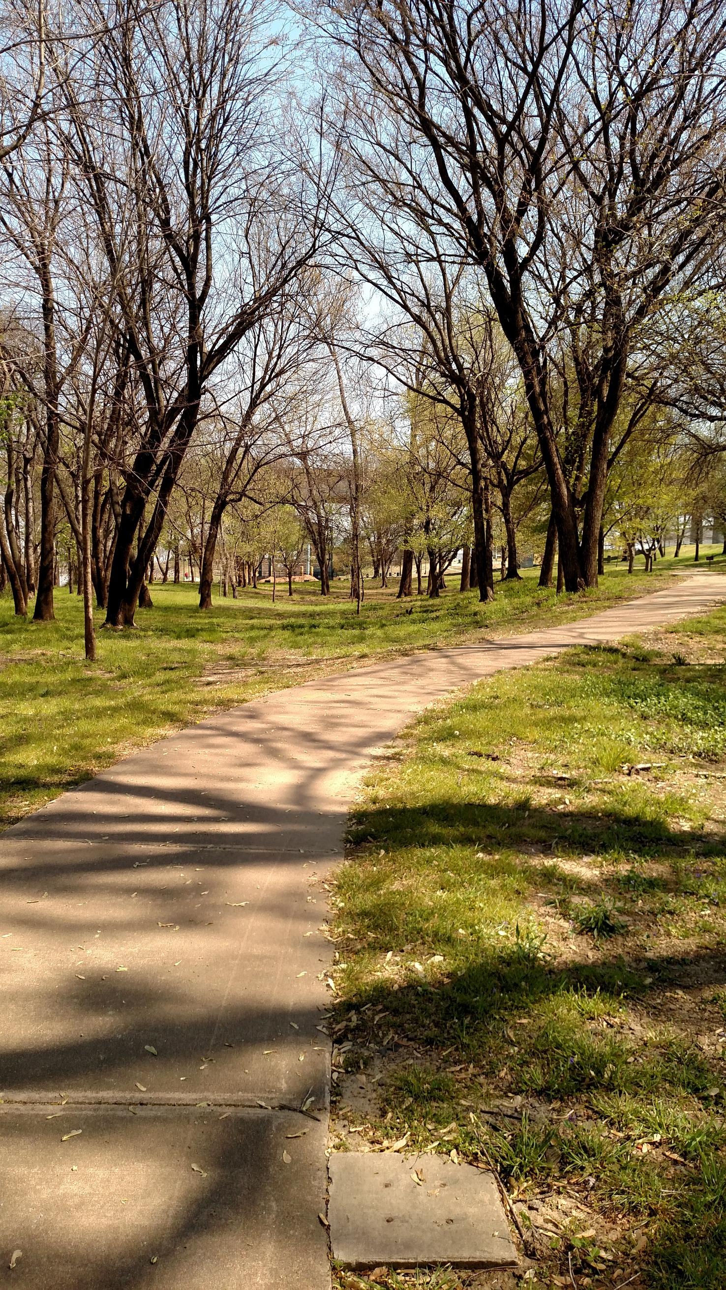 A walking trail at Fort Smith National Historic Site in Fort Smith, Arkansas