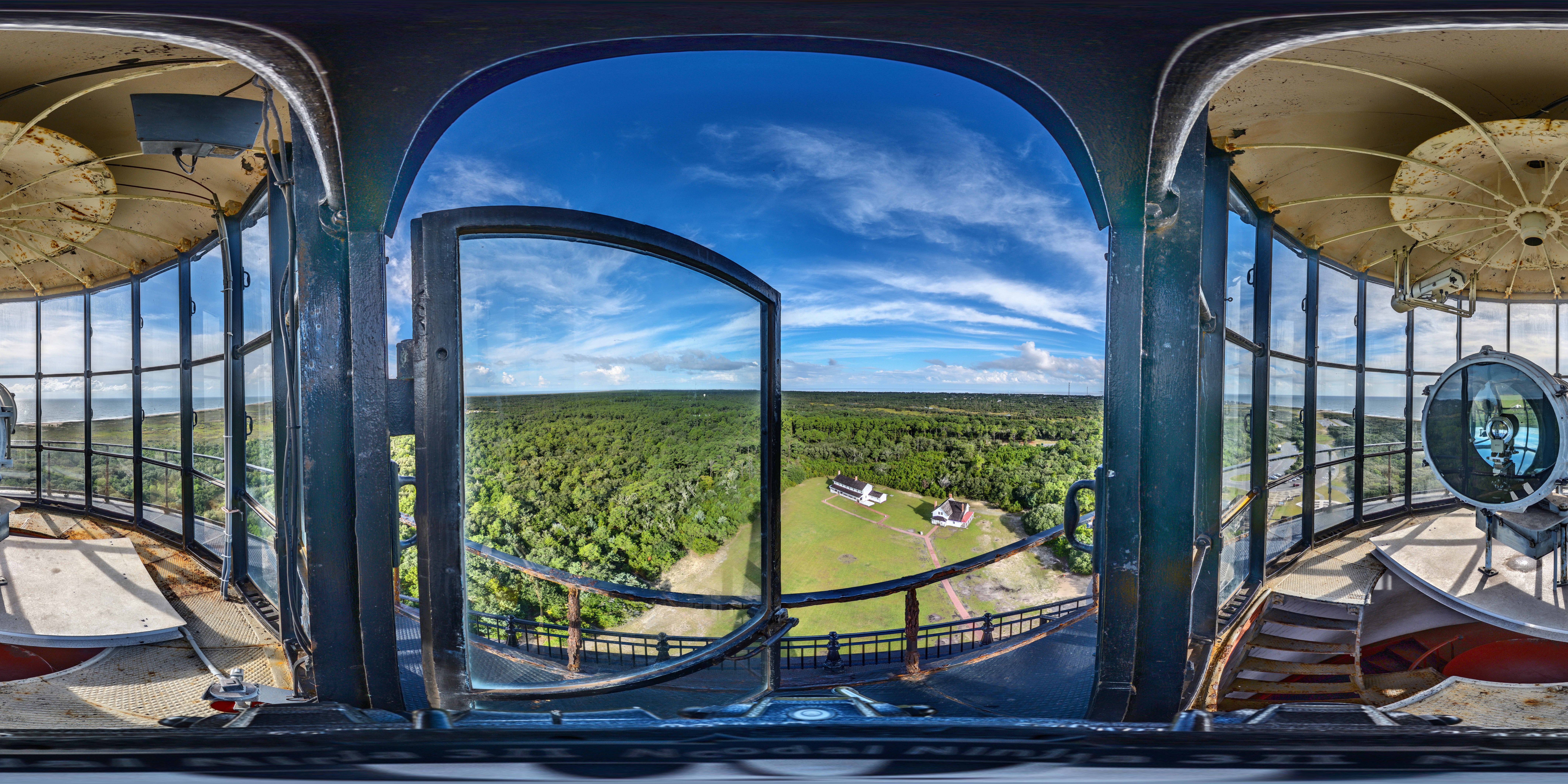 Panoramic photograph of lantern room balcony at Cape Hatteras Lighthouse