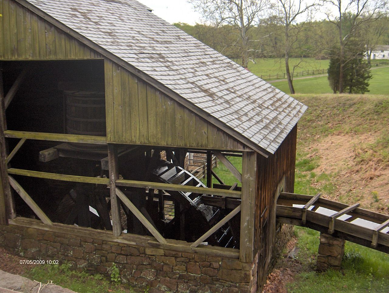 Hopewell furnace mill sluice exterior