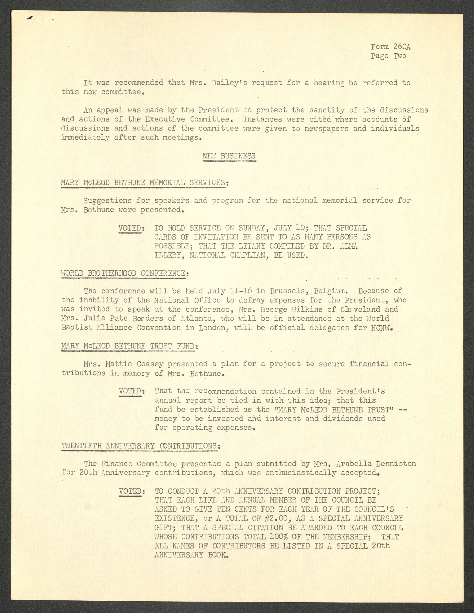 NCNW, meeting minutes, 1955