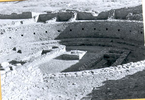Pueblo Bonito with Great Kiva in Plaza