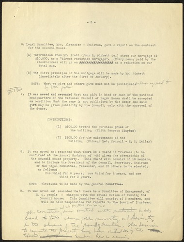 NCNW meeting minutes, circa 1940s