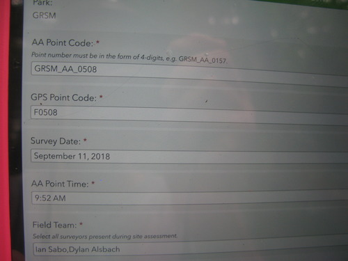GRSM Accuracy Assessment. Plot Code: GRSM_AA_0508_1