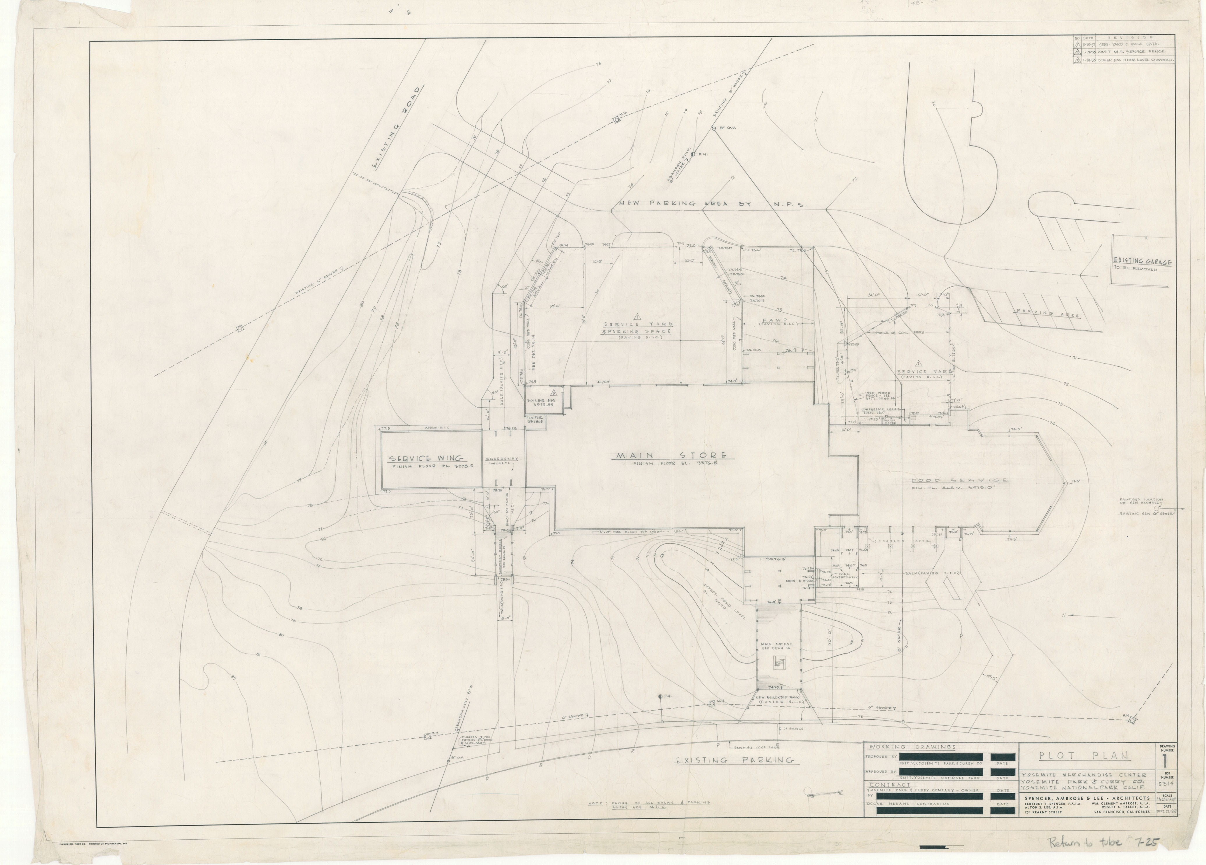 Plot Plan Yosemite Merchandise Center Yosemite Park and Curry Co.