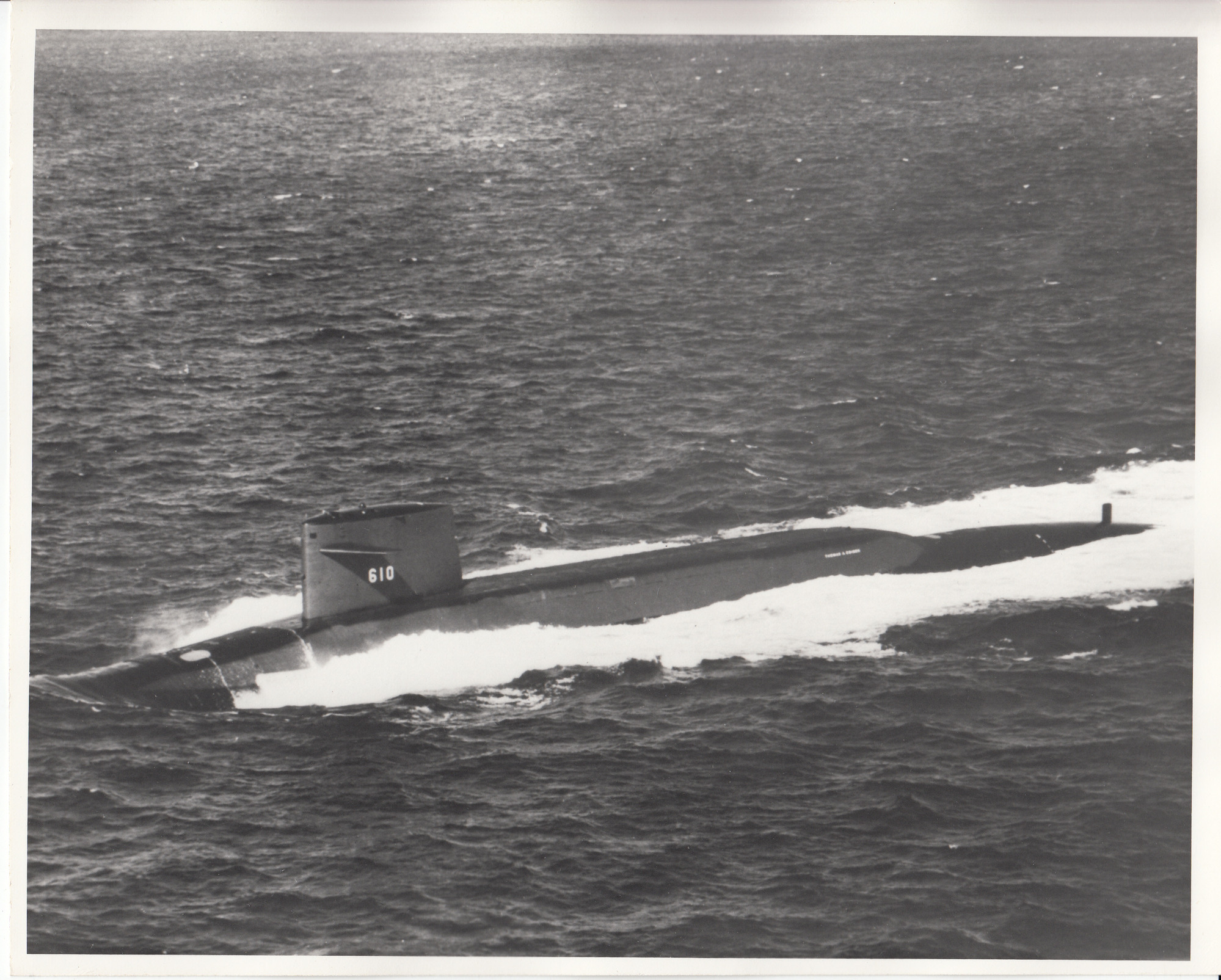 The U.S.S. Thomas Edison, underway.