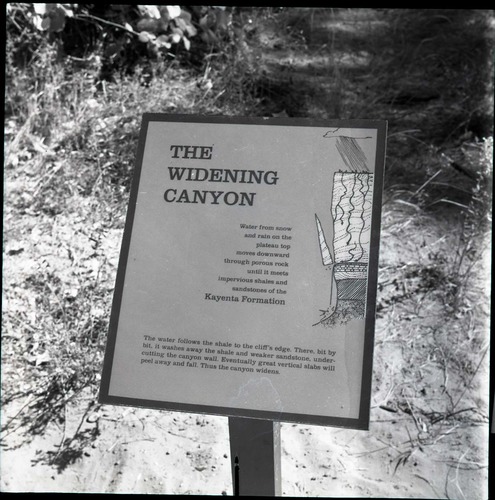 BW Photos of trailside exhibits.