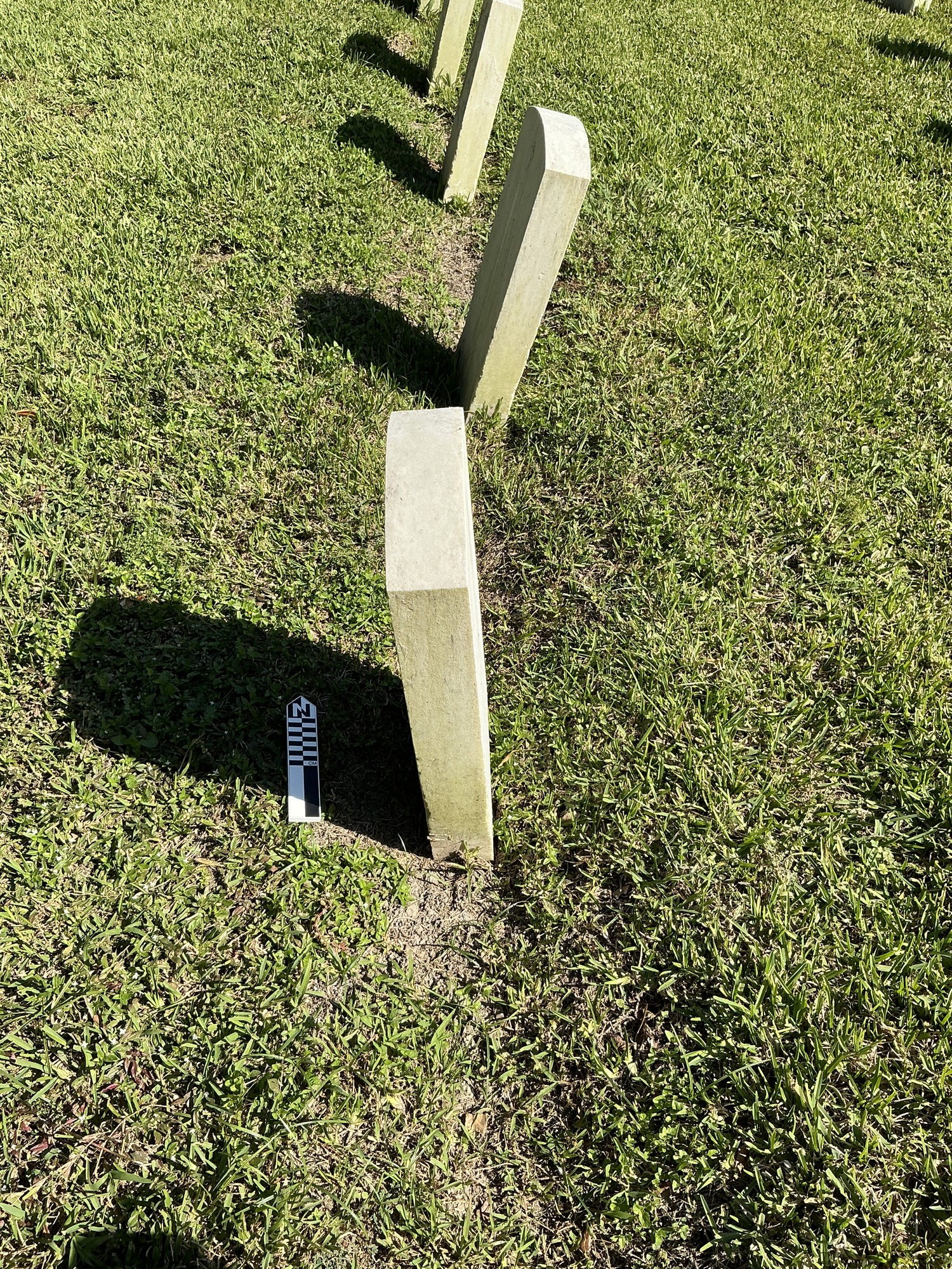 Extra image of upright marble headstone with flat face.