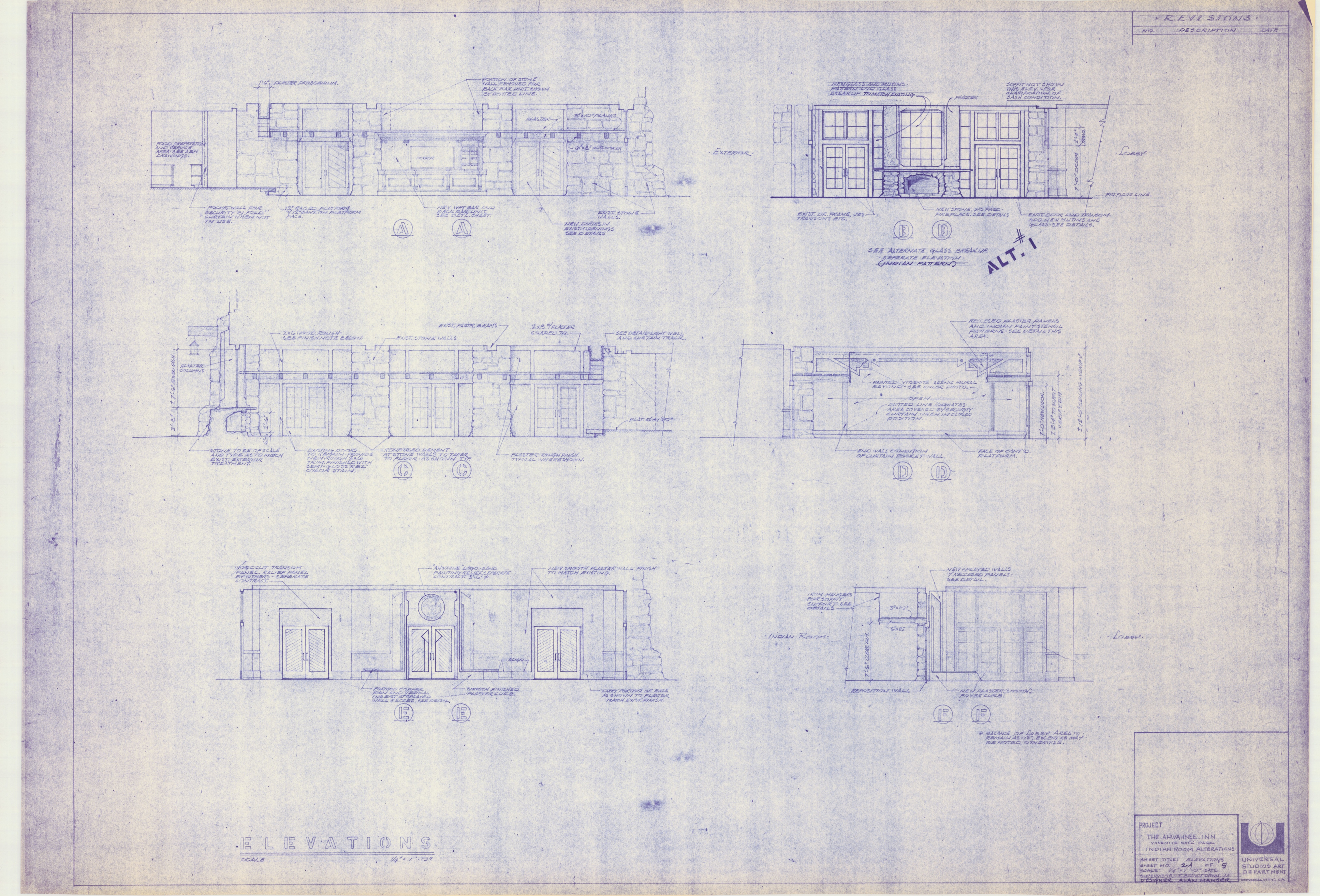 The Ahwahnee Inn Indian Room Alterations - Elevations Copy 1
