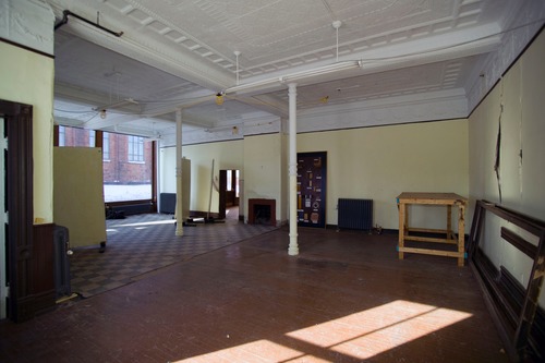 This image is in the future Orientation and Information area looking from the site of the future information desk towards the North and the area that will be the future sales area for the Isle Royale and Keweenaw Parks Association.