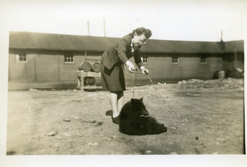 Lucille Condrill and a bear