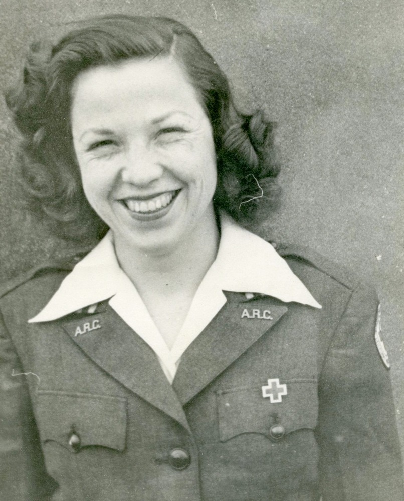 Lucille Condrill in red cross uniform