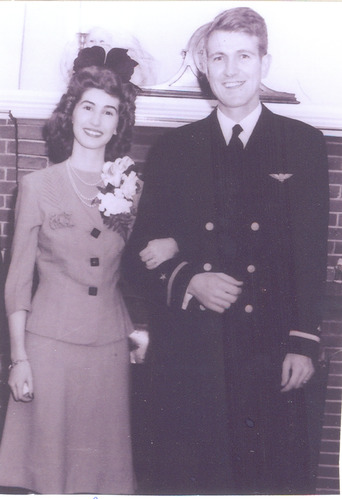 Historic photo of woman and uniformed man