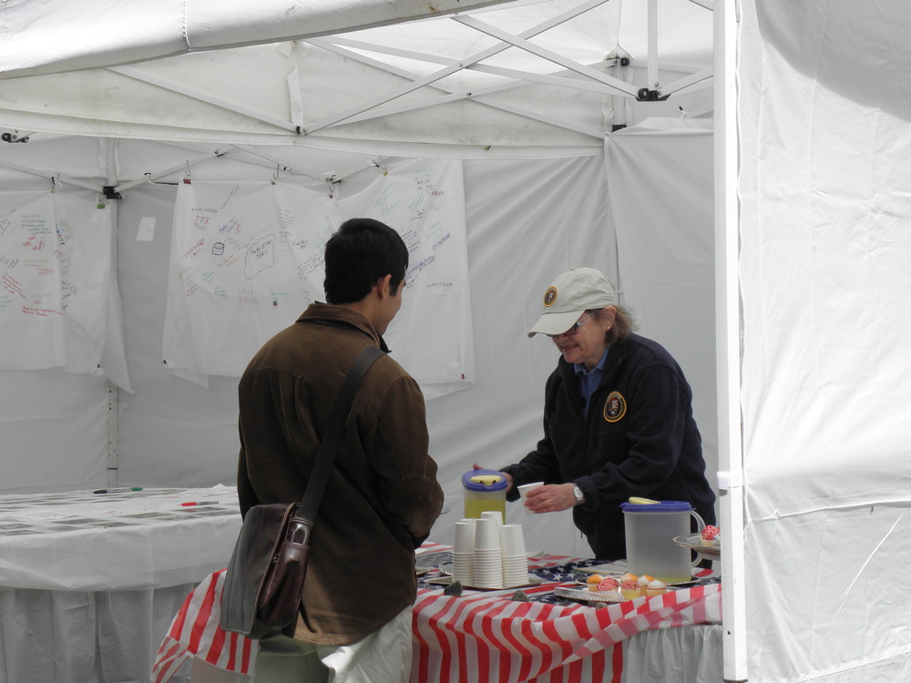Visitor Drinks Lemonade