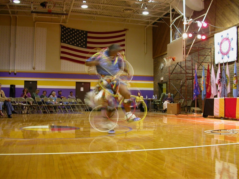 Hoop dance at Lower Brule Reservation in South Dakota
