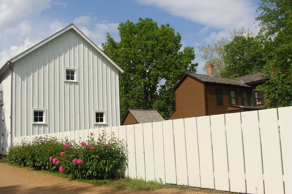 Barns, carriage houses, sheds, and privy make up the backyards of the neighborhood
