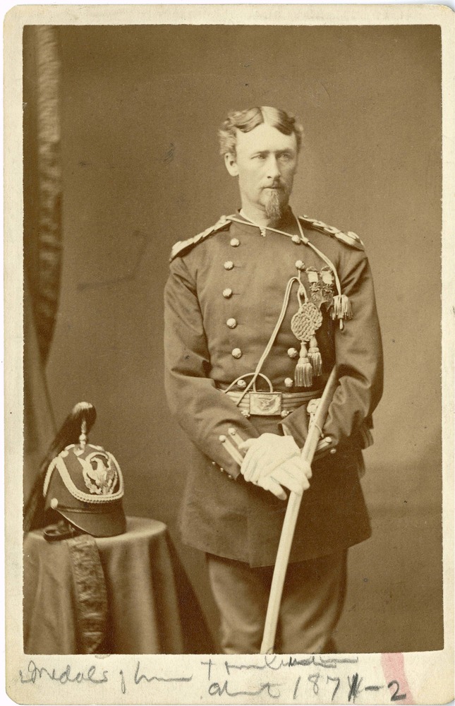 Thomas W. Custer in Full Military Dress with a Saber