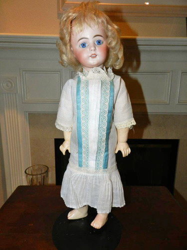 Edison Talking Doll (full height, front view, with reproduction dress), source of 'Now I lay me down to sleep'