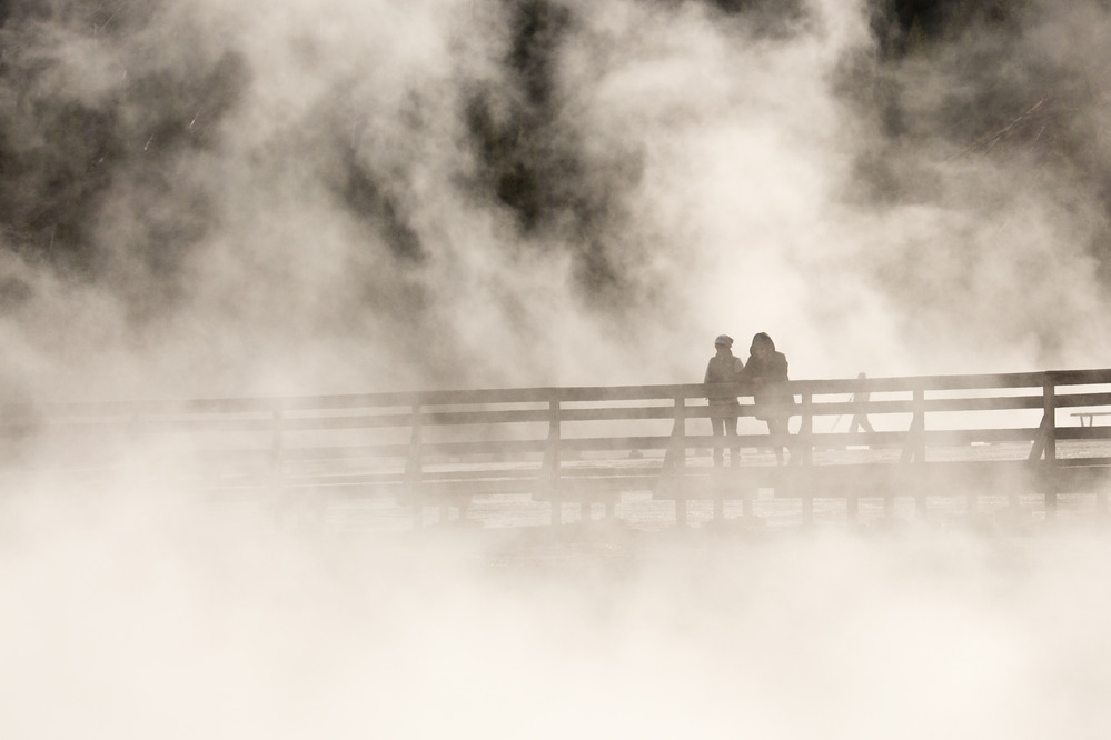 Enjoying the thermal basin