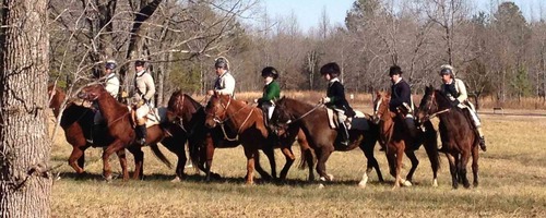 The dragoons (cavalry) line up for a demonstration.