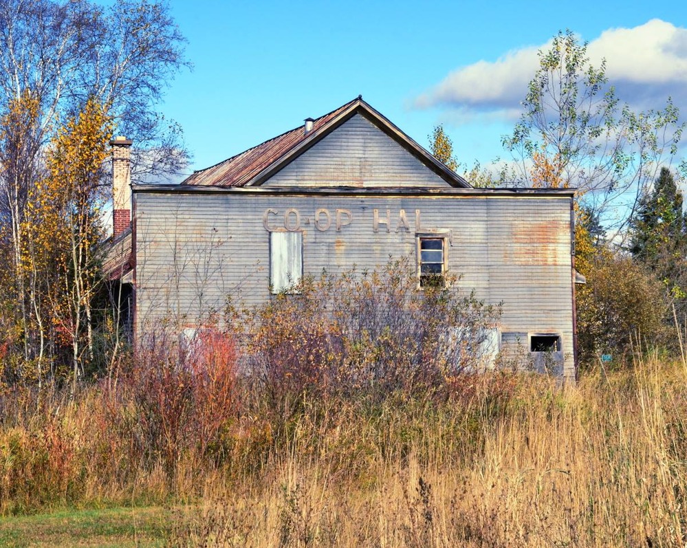 Co-op Hall in Bruce Crossing, late October 2015. 