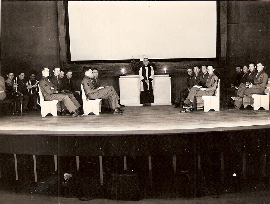 Servicemen at chapel