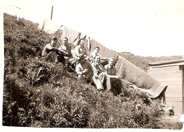 Some of the 206th Coast Artillery, Bobby Boon and Bob Johnson, airing out their laundry.