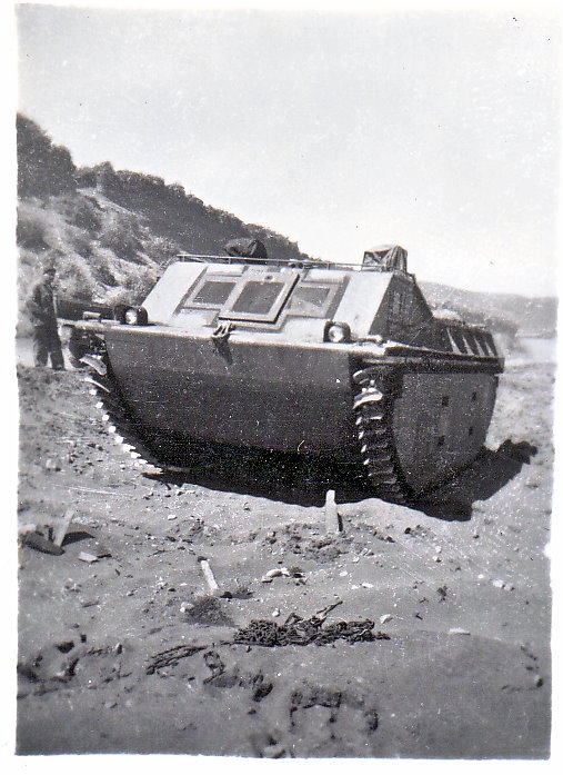 Small tank on a beach