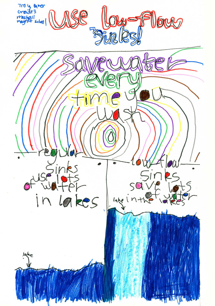 Our low flow sinks help to save water.