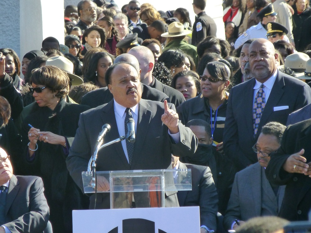 Martin Luther King, III addresses the crowd.