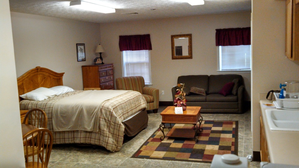 Furniture and kitchen space of a small apartment
