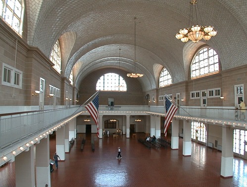 The registry room at Ellis Island, part of Statue of Liberty National Monument, saw nearly 12 million immigrants pass through its halls.
