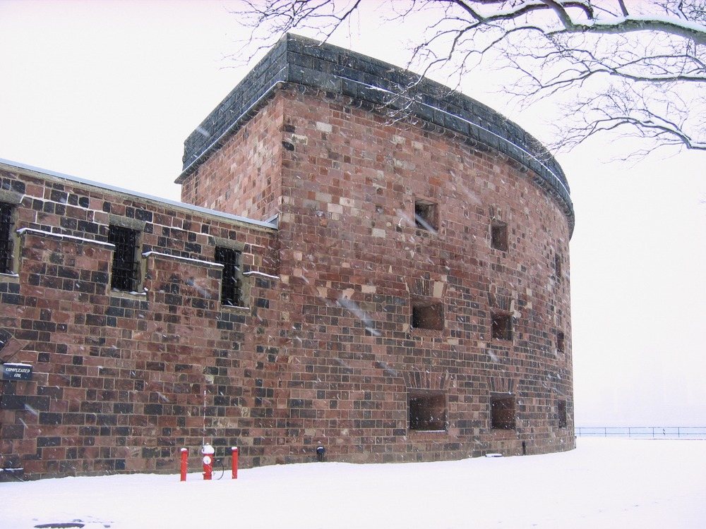 winter, snow, fort, Castle Williams, Governors Island