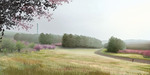 Tower of Voices in spring. (Image credit: bioLINIA & Paul Murdoch Architects)