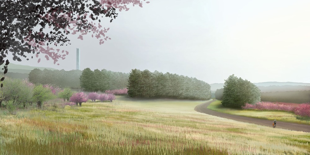 Tower of Voices in spring. (Image credit: bioLINIA & Paul Murdoch Architects)