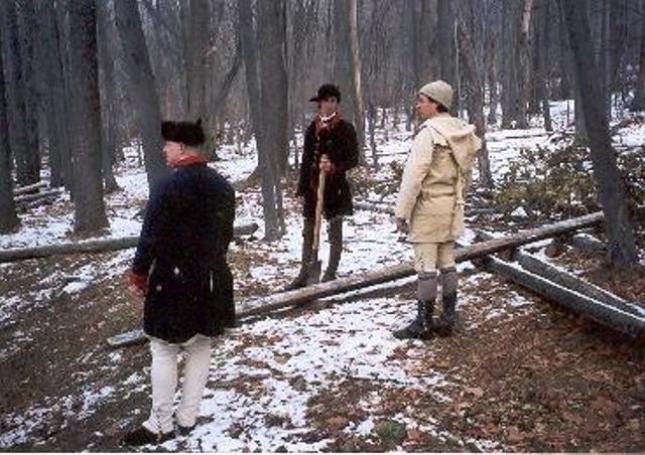 To keep the encampment grounds clear of disease, digging of the bathroom trenches behind the officers huts was done on a daily basis.