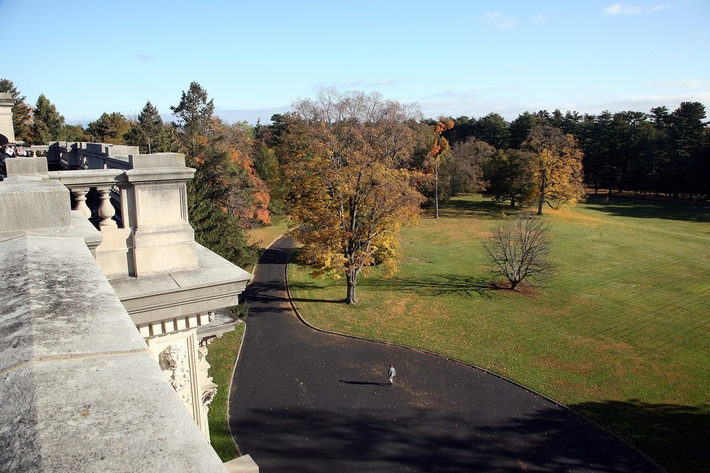 View of the East side of the Vanderbilt estate from the roof.