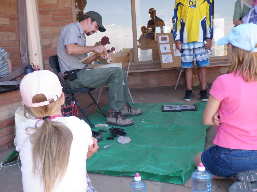 Archaeologists Demonstrate Flintknapping 