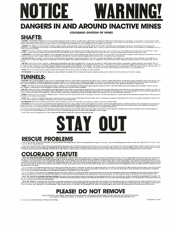 Detailed notice posted at some mine sites