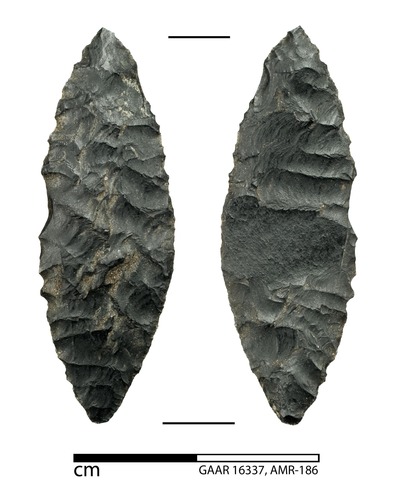 A black chert Denbigh bifacial endblade